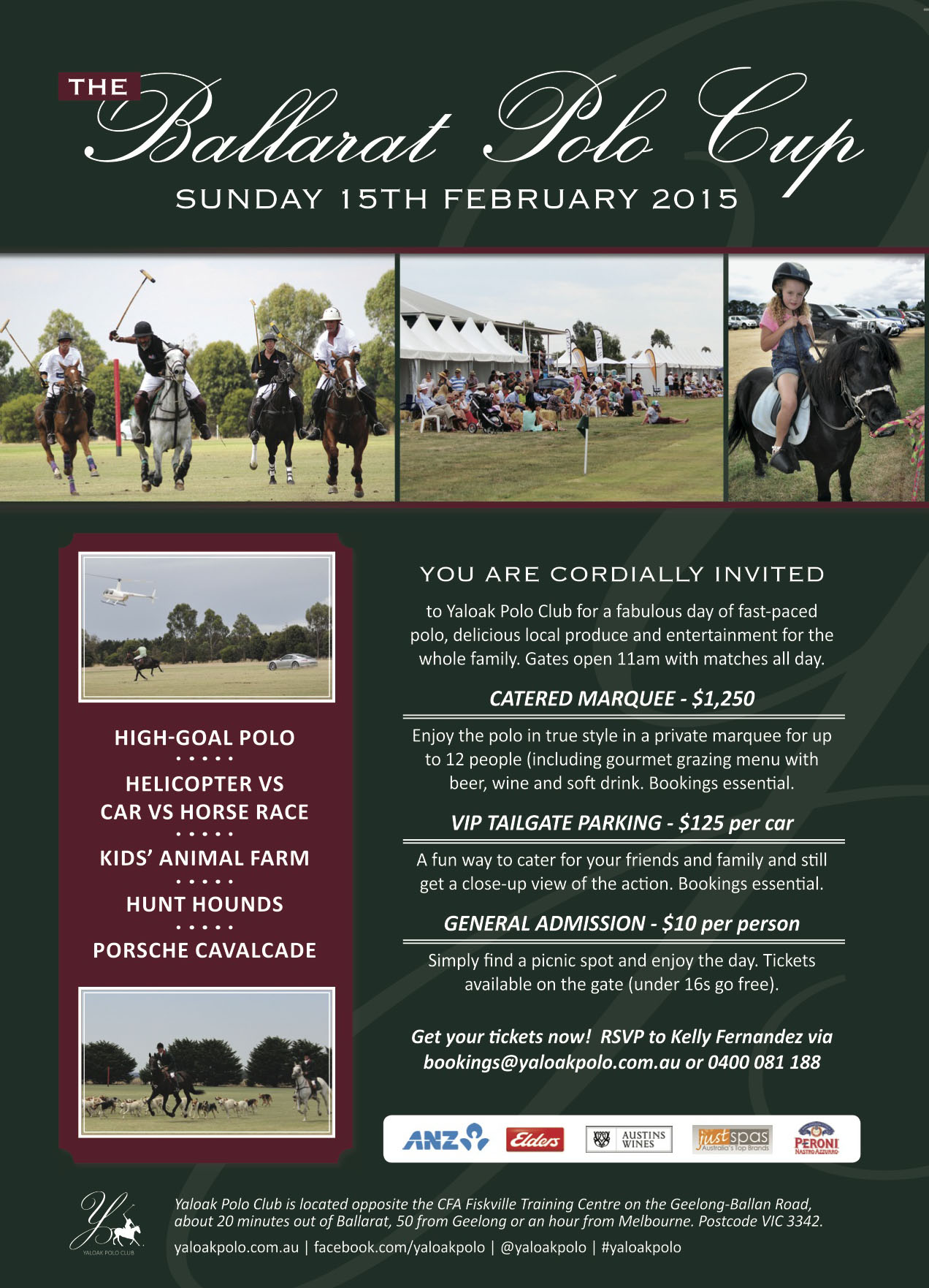 Yaloak Polo Ballarat Cup Flyer